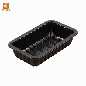 Wholesale Disposable Rectangular Black Plastic MAP Fresh Frozen Meat Tray Packaging 500g-1000g Sealable for Supermarkets
