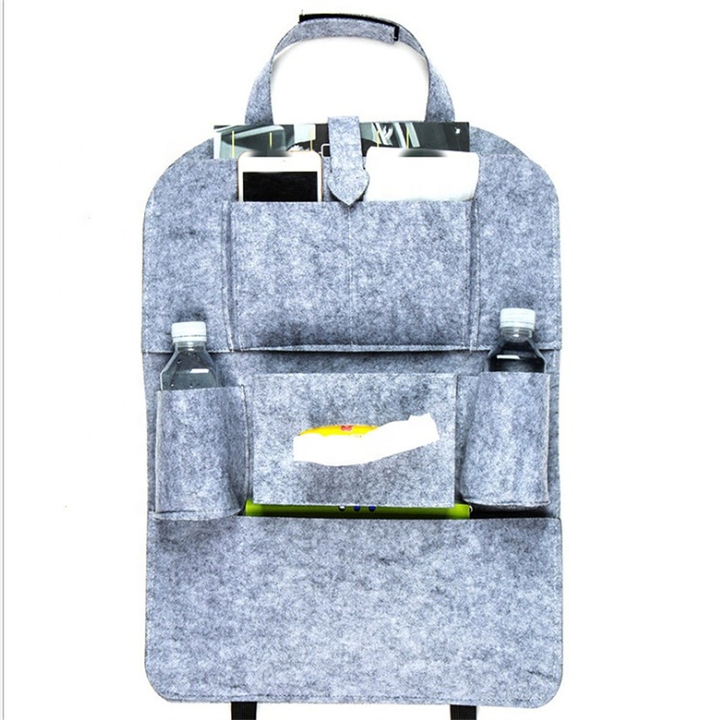 Nangong Hongxiang Fur Products Factory Multifunctional Car Seat Back Organizer Hanging Storage Bag Made Of Oxford Material Car Sundries Storage Bag