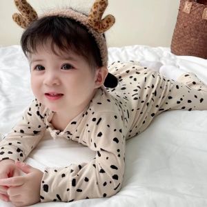 Wholesale Baby Zipper Newborn Knitting Jumpsuits Full Sleeve Romper Round Neck Baby Pajamas