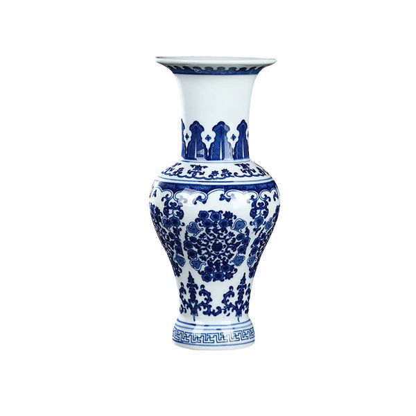 Chinese Tradition Blue and White Ceramic Home Decor Flower Vases  Jingdezhen Ceramic Vase Jars