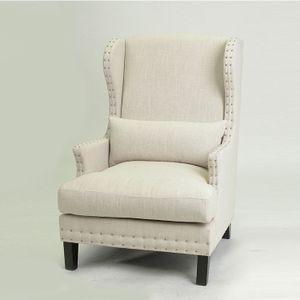 Modern furniture Nailhead design living room use single leisure chair high back wing back sofa(KS-966-1)