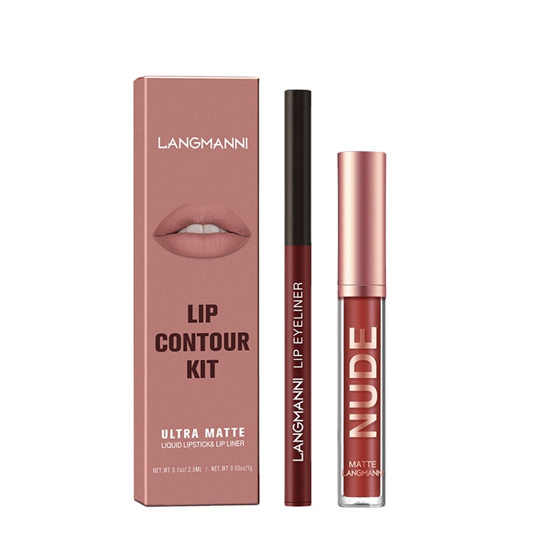 Lipgloss Lipliner Combination Set Waterproof Long-lasting Matte Liquid Lipstick&Lip Liner