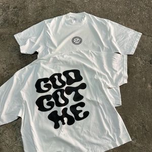 Custom Print Logo Letters High Quality Tshirts 100% Cotton Tee Loose Fit Letter Print Drop Shoulder Oversized Men's T-shirts