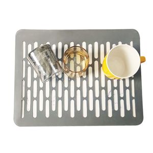 Kitchen Dish Drying Mat Non-Slip Kitchen Quick Dry Mat Marbling Fast Absorbent Stone Dish Drying Mat for Kitchen Counter