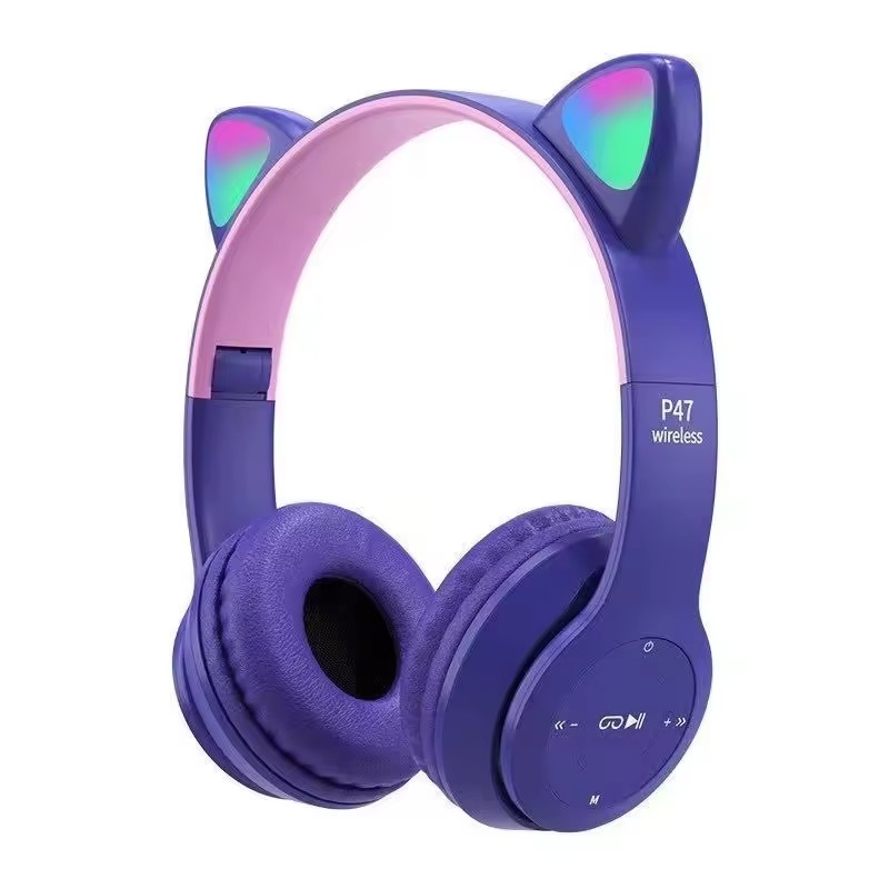 Cat Ear Headphone For KidNew B39 Audifonos Cat Claw Headset Stereo Wireless Earphone Cute Pink Cat Ear Headphone For Kid