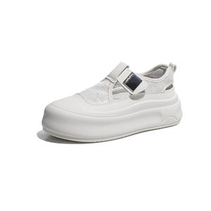 Wholesale customized PU mesh thick soled women's shoes summer low top buckle rubber sandals