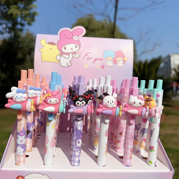 Display Box Cute Aircraft Sanrio Neutral Pen Black Carbon Pen Cartoon Kuromi Anime Pen