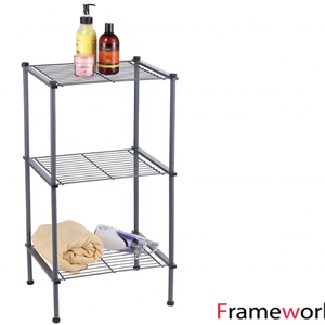 3 Tiers Metal Black Bathroom Shelves Bathrooms Storage Organizer