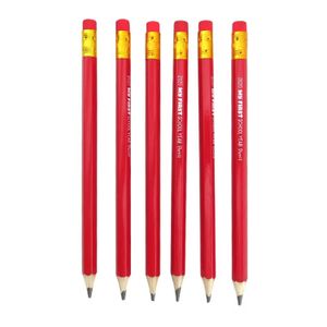 Jumbo 1CM Diameter Hexagonal Red HB Pencil Engraved Custom Logo,Gold Sliver Stamped Wooden Graphite Pencils For Kids in bulk