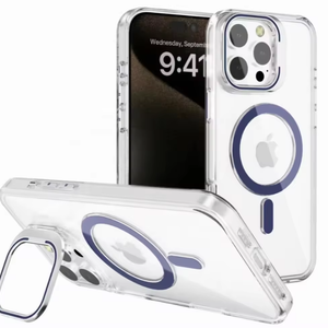 Acrylic clear Mobile Phone Case For iPhone 14 15 16 Pro Max Colorful Transparent Magnetic Phone Cover Lens Film Protection