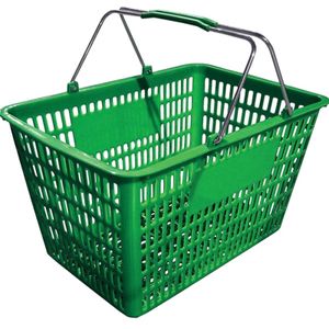 Custom Color Mental Handle Supermarket Hypermarket Grocery Baskets For sale