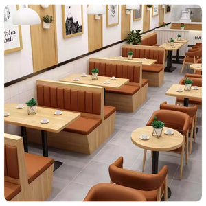 Restaurant Sets Furniture Dining Table With Chairs 2 Seat 4 Seat Dining Sets With Restaurant Sofa Booth
