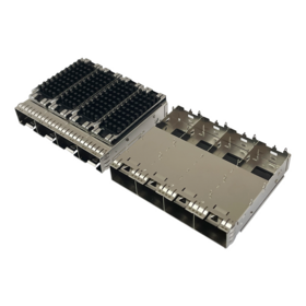 1X4 EMI Withg SINK SFP+ Cage High speed QSFP28 connectors cage customizable Right Angle XFP SFP connectors