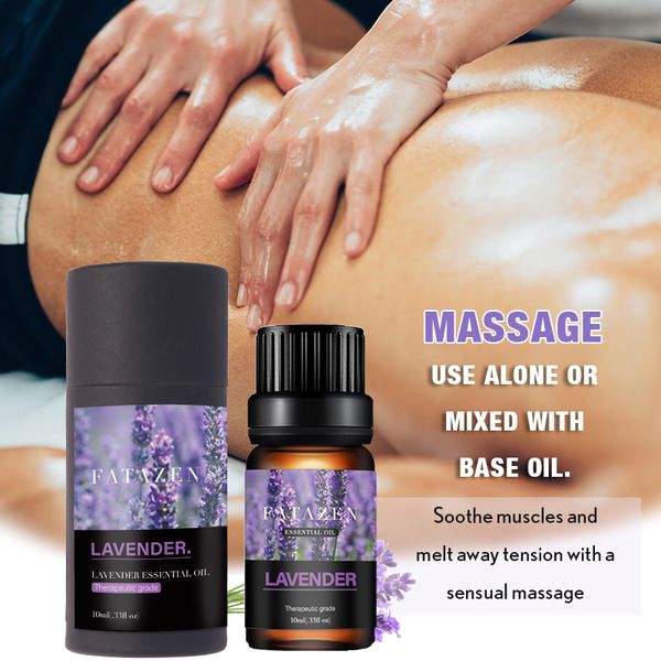 FATAZEN Skincare Products Organic Vegan 100% Pure Essential Oil Private Label Body Care Natural Plants Lavender Body Massage Oil