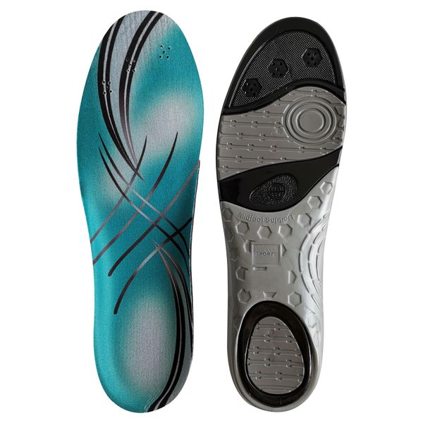 Multiple textures silicone heel low arch support gel sports insoles