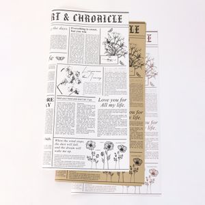 Floral Fashion Weekly rose English newspaper Wrapping Paper Flower Bouquet Wrap Gift Packaging Florist Supplies