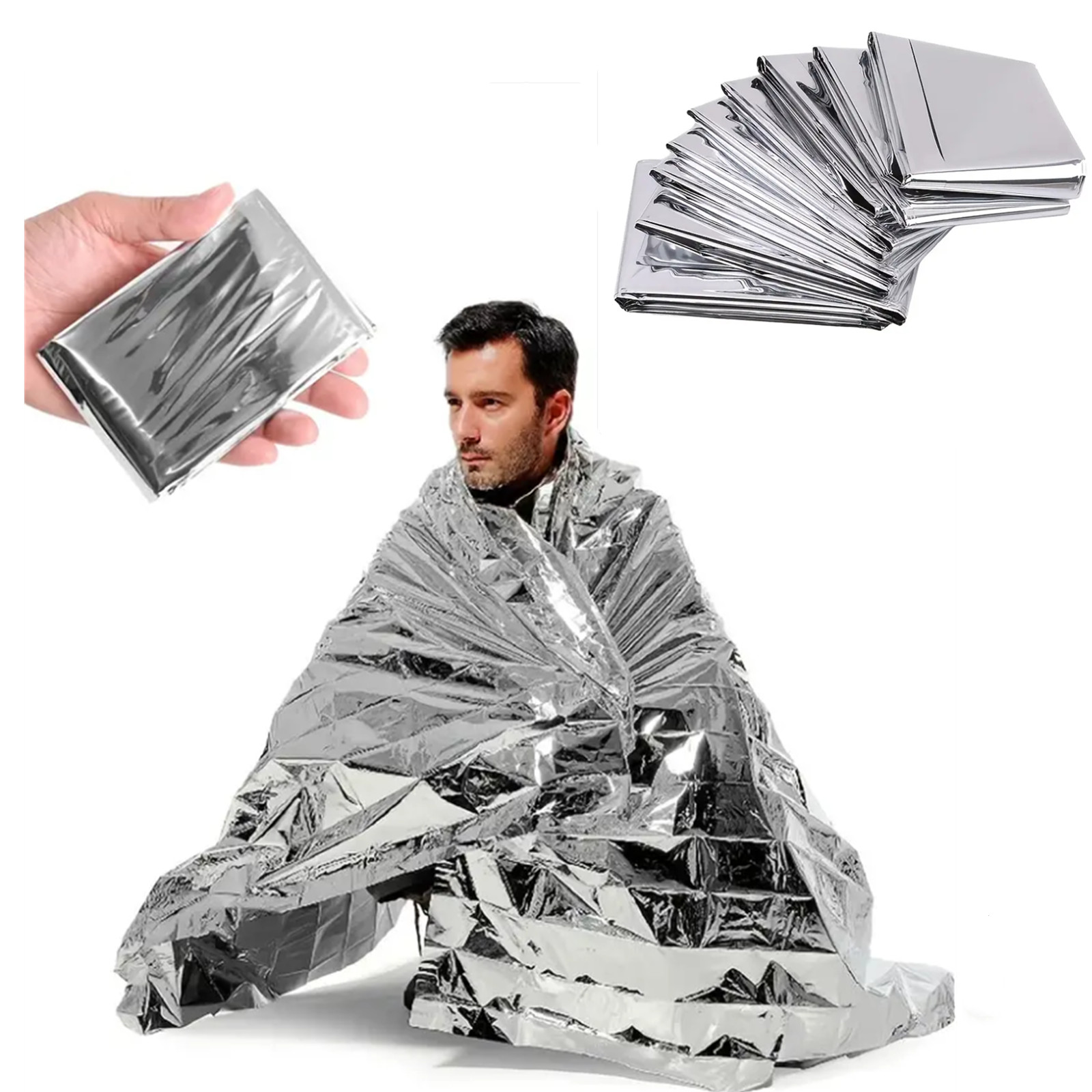 Wuhan Ruiqian Network Technology Co., Ltd. Emergency mylar thermal blanket, specially designed for NASA, thermal blanket for outdoor, first aid, camping equipment, hiking