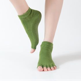 Wholesale Cotton Grip 5 Toe Toeless Non Slip Yoga Socks For Women