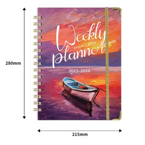 Professional A5 Size Creative Colorful Hardcover Coil 2025 Diary Notebook