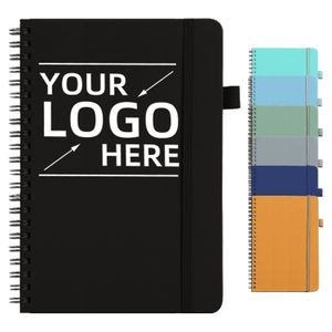 a4 a5 a6 personalized logo plain coil note book custom printing PU Leather hardcover journal notebook
