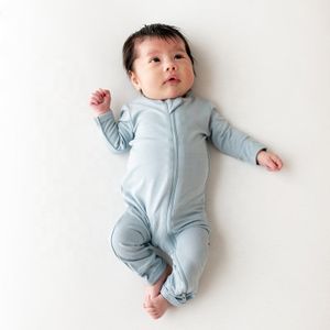Organic Bamboo plain Color baby bamboo zip Sleepsuit babygrow baby sleeper Pajamas rompers