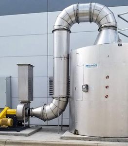 4,500 CFM Carbon Adsorber to exhaust clean room at an automotive battery plant