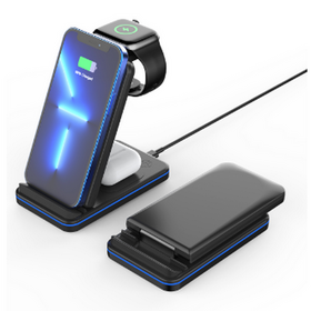 ARTSHOW 15W 3 in 1 Multi Fast Wireless Charger Station Magnetic for i phone mobile phone earphone and watch OEM and Wholesale