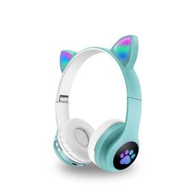2022 Fashion Folding Cat Ear Stereo Mobile Phone Wireless 23m Bt Headset Headband Sports Gaming headphones for kids children