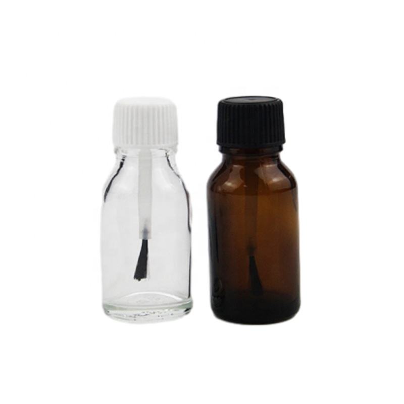 Spot brush seal oil brown transparent glass 30ml transparent Nail polish bottle