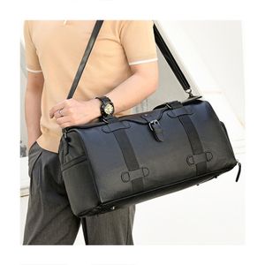 Fashion Leather  Duffel Bag Dry Wet Separation Business Handbag Large Capacity Luggage Trend Male Gym Travel Bag