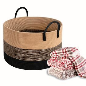 Cotton Rope Basket Woven Baby Laundry Basket Blanket Basket Toy Basket