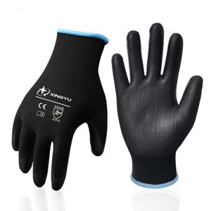 XINGYU SAFETY EN388 4131 CE 13G Polyester PU Gloves Garden Rubber  Protective Gear Glove  PU Coated Safety Work Hand Gloves