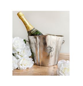 Newest Design Customized Logo Accept Texture Wine Cooler With Handles for Bar Hotel And Home Decorated Beverage Metal Ice Bucket