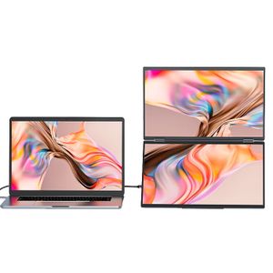 14 Inch Manufacture Portable Monitor One Cable Connection For Laptop Triple Screen With Usb C Ips Extended Monitor