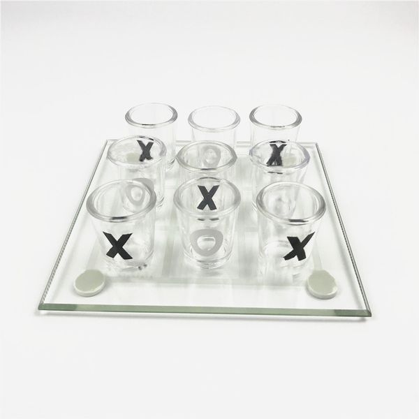 Custom drinking game shot glasses tic tac toe glass board desktop board game adults drinking games adults