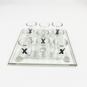 Custom drinking game shot glasses tic tac toe glass board desktop board game adults drinking games adults