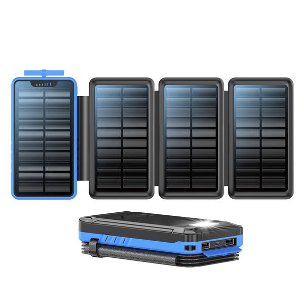 Factory Wholesale New Products 2024 OEM Customized Logo Portable Outdoor 20000mAh Large Capacity Portable Solar Power Banks