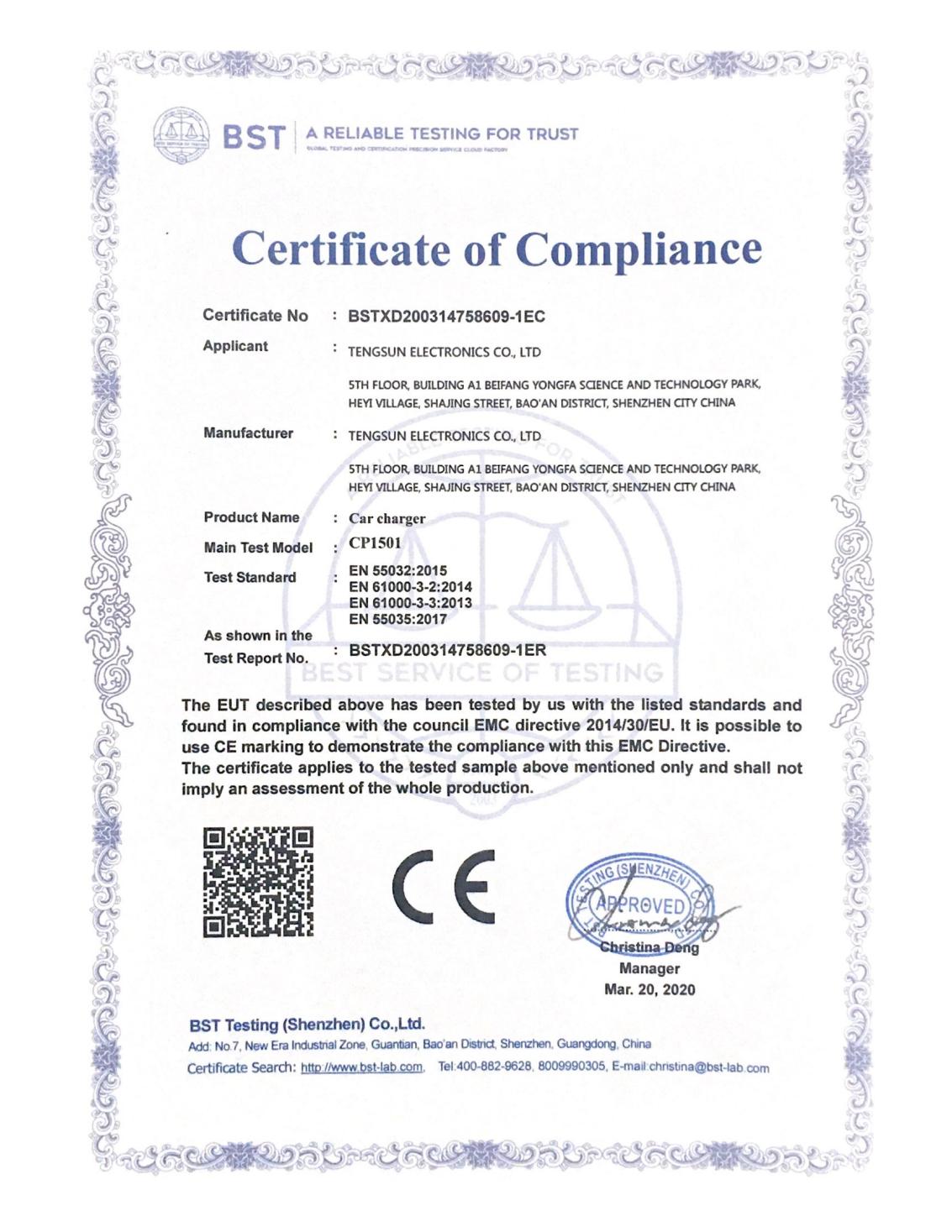 TengSun Electronics Co., Ltd. GaN home charger
