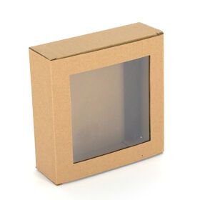 Wholesale no printing kraft paper box with PVC window to see your products in different sizes customized for cookie packaging