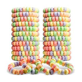 OEM wholesale individually wrap assorted fruit Bracelet candy Necklace Tablet hard candy
