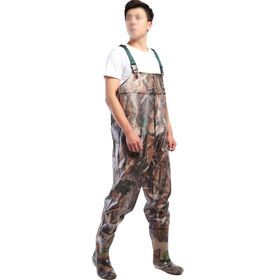 Waterproof PVC Fabric Breathable Camouflage Fishing Chest Waders with Boots
