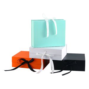 Christmas Custom Printed Folding Magnetic Gift Box High-End Rigid Flip Gift Box Exquisite Ribbon Gift Box