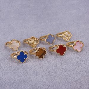 Exquisite Fashion Jewelry S925 Silver 18k Gold Plated Flower Designer Agate Peacock White Shell Ring For Women Factory Wholesale