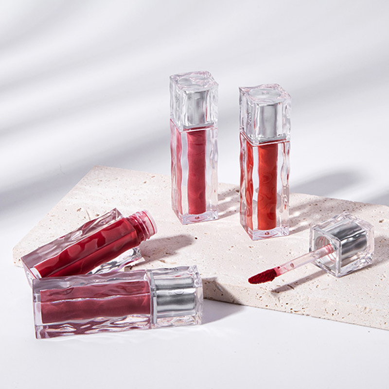 clear transparent square makeup private label cosmetics lip gloss lip gloss glitter lipgloss
