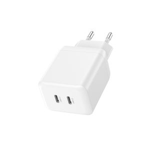 Hot Selling Dual USB-C PD 40W GaN Charger Fast Speed travel Charger for iPhone 16 15 14 Power Supply Adapter OTP Protection PC