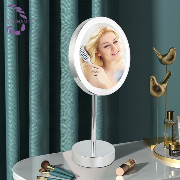 Support Customization Stylish Beautiful Metal LED Cosmetic Mirror Lighted Makeup Mirror Can Be Used At Home