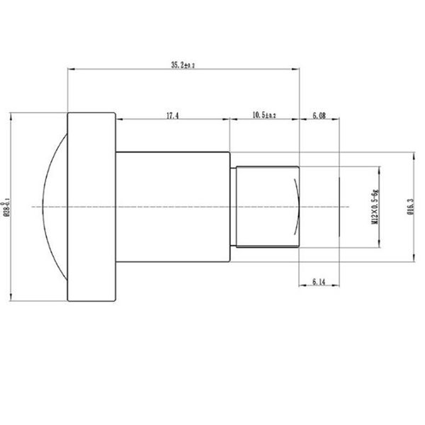 4K 1/1.7"  Large Image Circle Sony Sensor 3.2mm F2.0 Aperture 12MP M12 Fisheye Board  Panoramic CCTV Surveillance Camera Lens