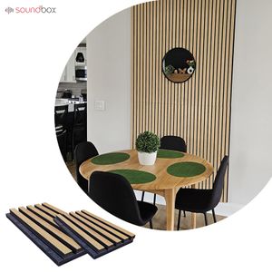 Soundbox 3D Fluted Slat Wood Manufacturing Acoustic Sound Proof Wall Boards Wall Panels Absorption Panel Construction