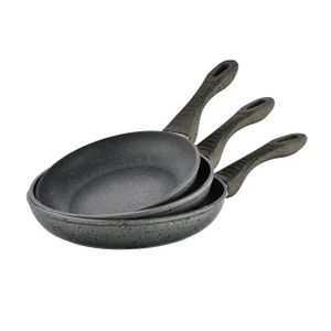 Grey Marble Coated  Effect Handle round bottom  No-stick fry pan cookware set