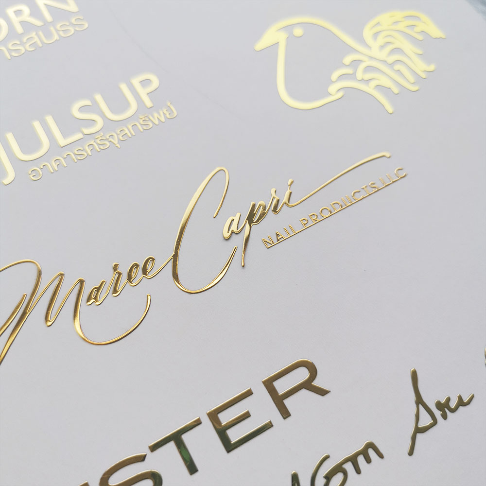 Mingguan (foshan) Label Sticker Manufacture Co., Ltd. Metal Letter Label Custom Thin Electroforming Gold Nickel 3d Logo Transfer Embossed Decal